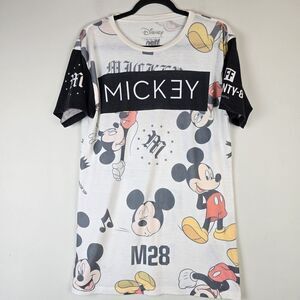 Disney X Mickey All Over Print X Neff Tshirt Size Medium Collab Black White.B40‎